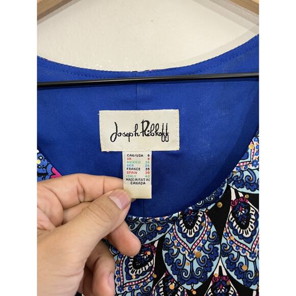 Joseph Ribkoff Kaleidoscopic Mandala Maximalist Boho Resort Dress 6 Art Eclectic - Picture 5 of 12